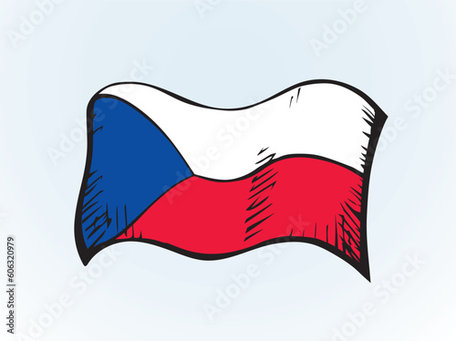 Flag of the Czech Republic. Vector drawing icon