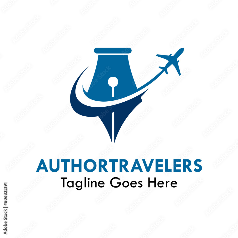 Author travelers design logo template illustration