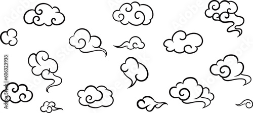 Chinese style cloud. Line drawing. © CHANG