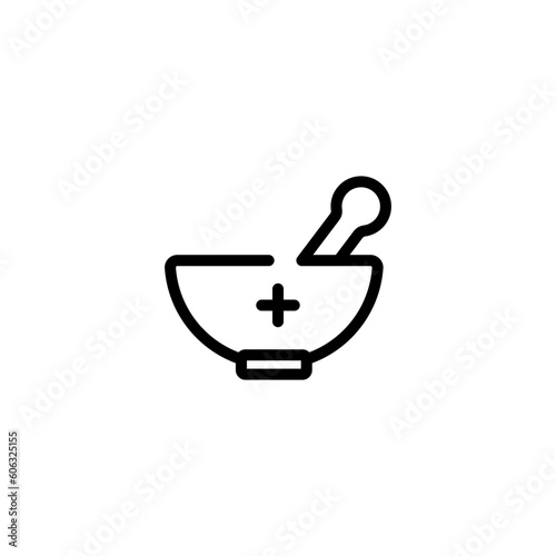 pestle and mortar sign symbol vector