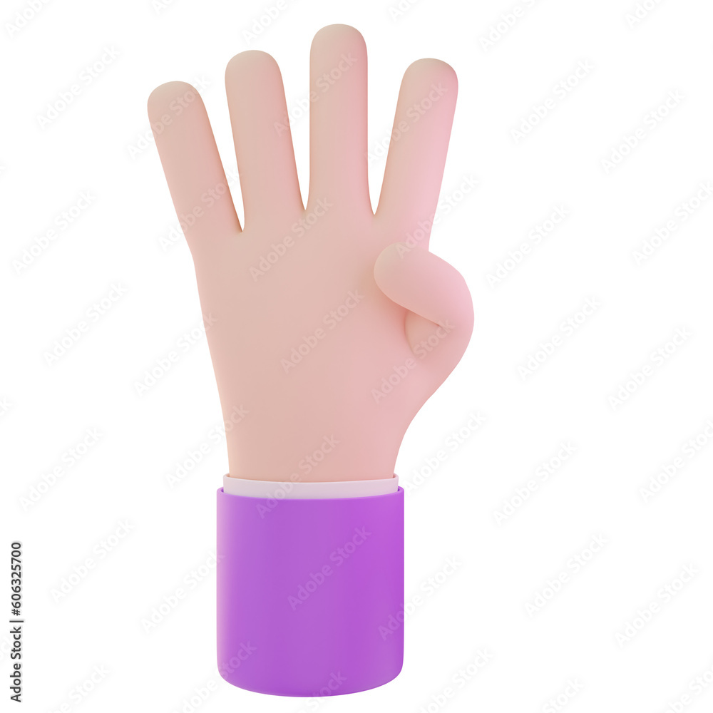 hand gesture 3d render.suitable social media or app and other hand gesture 3d render.suitable social media or app and other