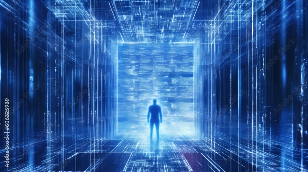 The allure of teleportation technology background wallpaper. generative AI The allure of teleportation technology background wallpaper. generative AI