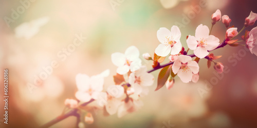 Cherry blossoms background created using generative AI tools © AhmadSoleh