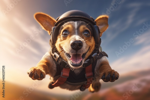 Skydiving Doggo created with Generative Ai Technology
