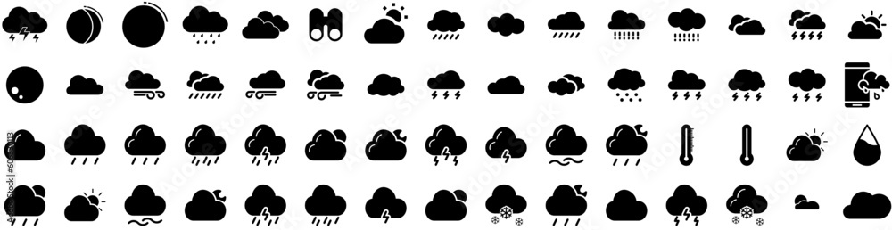Set Of Forecast Icons Isolated Silhouette Solid Icon With Forecast, Design, Weather, Vector, Symbol, Set, Cloud Infographic Simple Vector Illustration Logo Set Of Forecast Icons Isolated Silhouette Solid Icon With Forecast, Design, Weather, Vector, Symbol, Set, Cloud Infographic Simple Vector Illustration Logo