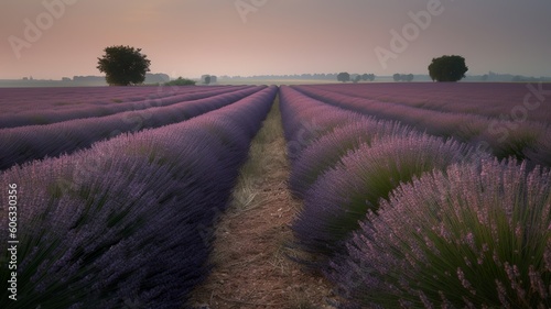 beautiful lavender field with beautiful lights © Sndor