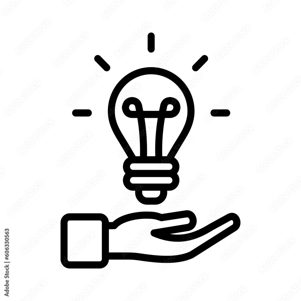 Fototapeta premium Idea outline icon for marketing, innovation, creativity, brainstorming, concept, insight logo