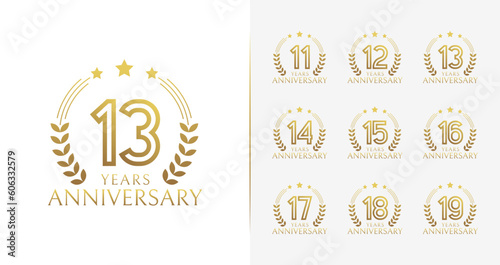 Obraz na plátně Gold anniversary logo collections