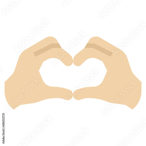 heart flat icon linear outline graphic illustration