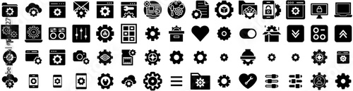 Set Of Preference Icons Isolated Silhouette Solid Icon With Symbol, Icon, Business, Vector, Technology, Concept, Service Infographic Simple Vector Illustration Logo