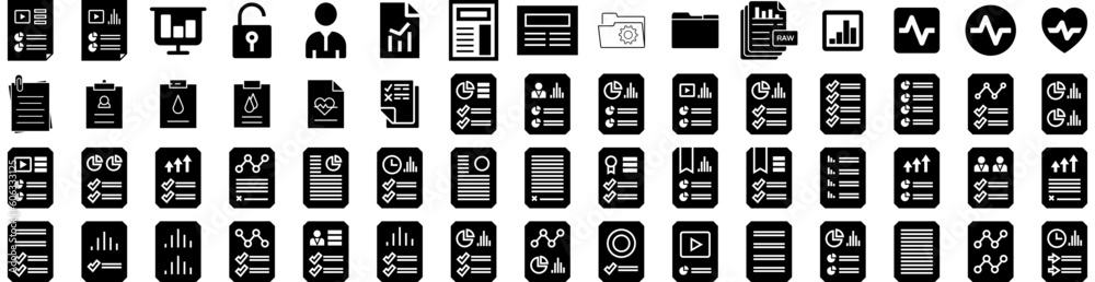 Set Of Reports Icons Isolated Silhouette Solid Icon With Report, Financial, Business, Chart, Finance, Analysis, Data Infographic Simple Vector Illustration Logo Set Of Reports Icons Isolated Silhouette Solid Icon With Report, Financial, Business, Chart, Finance, Analysis, Data Infographic Simple Vector Illustration Logo