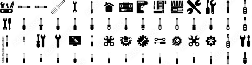 Set Of Screwdriver Icons Isolated Silhouette Solid Icon With Hardware, Equipment, Repair, Screwdriver, Construction, Work, Tool Infographic Simple Vector Illustration Logo Set Of Screwdriver Icons Isolated Silhouette Solid Icon With Hardware, Equipment, Repair, Screwdriver, Construction, Work, Tool Infographic Simple Vector Illustration Logo