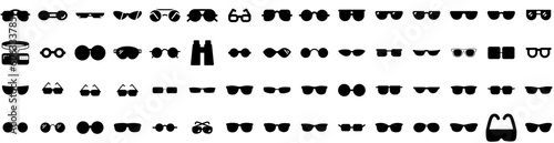 Set Of Spectacles Icons Isolated Silhouette Solid Icon With Style, Spectacles, Fashion, Vision, Optical, Eyeglasses, Glasses Infographic Simple Vector Illustration Logo