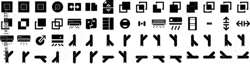 Set Of Split Icons Isolated Silhouette Solid Icon With Town, Split, Sea, Architecture, Europe, Croatia, Tourism Infographic Simple Vector Illustration Logo
