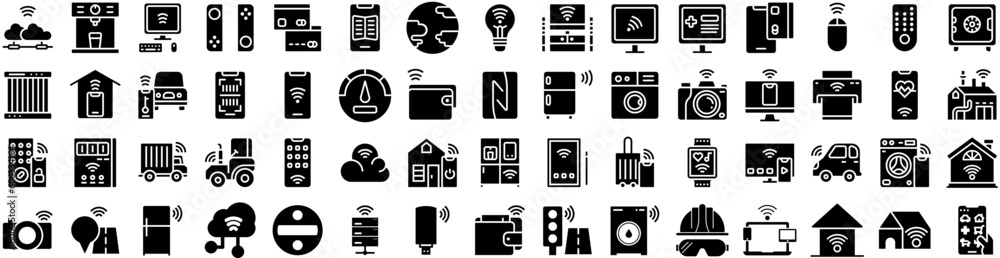 Set Of Things Icons Isolated Silhouette Solid Icon With Things, Iot, Connection, Technology, Network, Communication, Concept Infographic Simple Vector Illustration Logo Set Of Things Icons Isolated Silhouette Solid Icon With Things, Iot, Connection, Technology, Network, Communication, Concept Infographic Simple Vector Illustration Logo