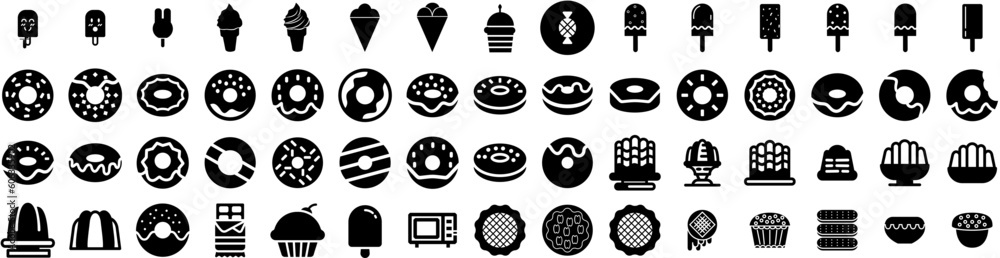 Set Of Dessert Icons Isolated Silhouette Solid Icon With Cake, Bakery, Dessert, Sweet, Food, Pastry, Delicious Infographic Simple Vector Illustration Logo Set Of Dessert Icons Isolated Silhouette Solid Icon With Cake, Bakery, Dessert, Sweet, Food, Pastry, Delicious Infographic Simple Vector Illustration Logo
