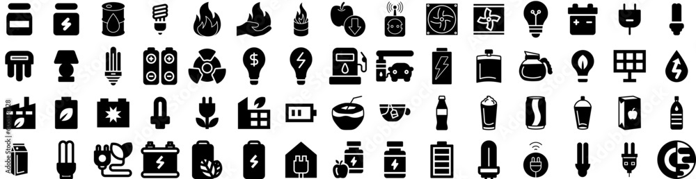 Set Of Energy Icons Isolated Silhouette Solid Icon With Environment, Ecology, Energy, Power, Renewable, Electricity, Electric Infographic Simple Vector Illustration Logo Set Of Energy Icons Isolated Silhouette Solid Icon With Environment, Ecology, Energy, Power, Renewable, Electricity, Electric Infographic Simple Vector Illustration Logo