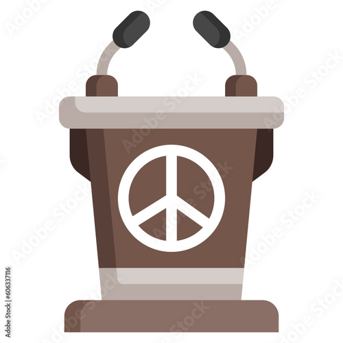 tribune flat icon,linear,outline,graphic,illustration