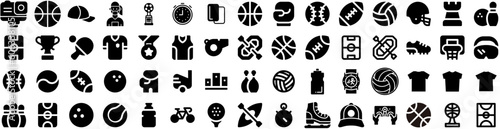 Set Of Sport Icons Isolated Silhouette Solid Icon With Design, Sport, Background, Game, Competition, Vector, Football Infographic Simple Vector Illustration Logo
