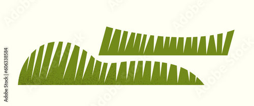 Landscape grass concept. Panorama element for summer and spring time of year. Flora and botany, plant. Poster or banner for website. Cartoon flat vector illustration isolated on white background