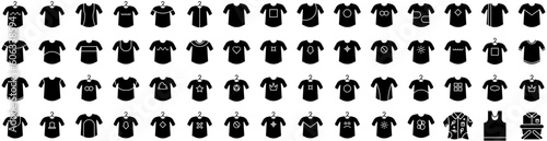 Set Of Shirt Icons Isolated Silhouette Solid Icon With Casual  Design  Template  Clothing  Front  Shirt  White Infographic Simple Vector Illustration Logo