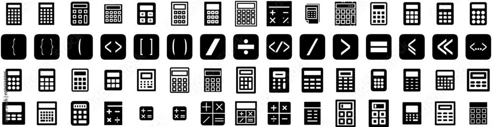 Set Of Calculator Icons Isolated Silhouette Solid Icon With Business, Accounting, Concept, Calculator, Tax, Financial, Finance Infographic Simple Vector Illustration Logo Set Of Calculator Icons Isolated Silhouette Solid Icon With Business, Accounting, Concept, Calculator, Tax, Financial, Finance Infographic Simple Vector Illustration Logo