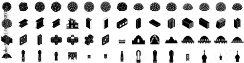 Set Of Architecture Icons Isolated Silhouette Solid Icon With Background, Construction, Building, Architecture, Modern, Design, Structure Infographic Simple Vector Illustration Logo