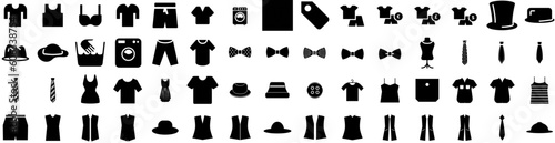 Set Of Clothes Icons Isolated Silhouette Solid Icon With Cloth, Fashion, Background, Style, Clothing, Fabric, Clothes Infographic Simple Vector Illustration Logo