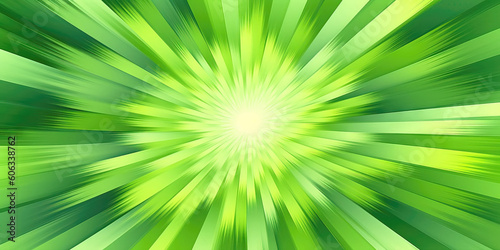 green abstract background with radial, radiating, converging lines
