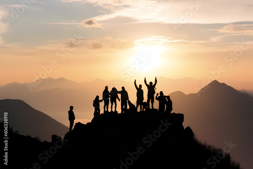 group of young people on the top of a mountain