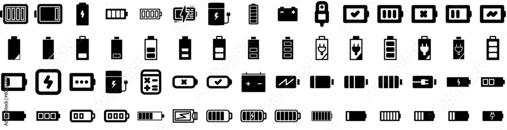 Set Of Battery Icons Isolated Silhouette Solid Icon With Industry, Electric, Energy, Electricity, Technology, Battery, Power Infographic Simple Vector Illustration Logo Set Of Battery Icons Isolated Silhouette Solid Icon With Industry, Electric, Energy, Electricity, Technology, Battery, Power Infographic Simple Vector Illustration Logo