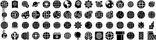 Set Of World Icons Isolated Silhouette Solid Icon With Abstract, Map, Background, World, Vector, Planet, Illustration Infographic Simple Vector Illustration Logo
