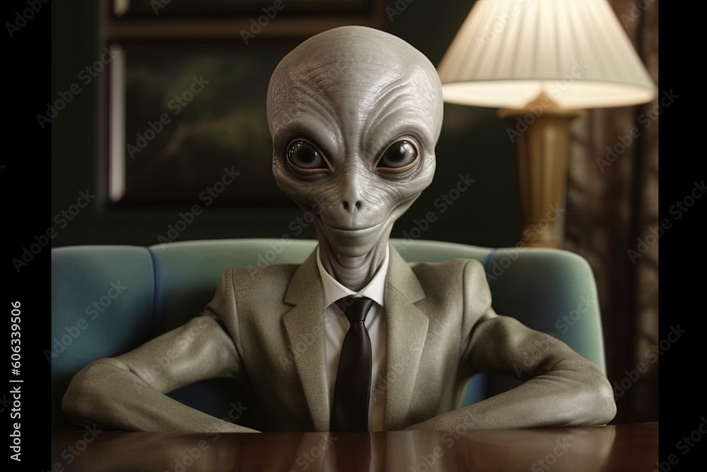 Εκτύπωση καμβά Comical extraterrestrial attorney who specializes in extraterrestrial abductions