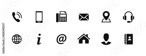 Set of contact icons. PNG design elements. © dehweh