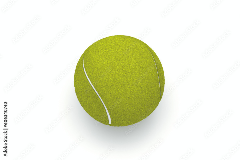 3d Render Tennis Ball on White Background 
