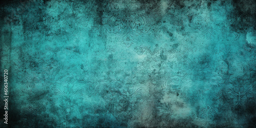 turquoise grunge background created using generative AI tools