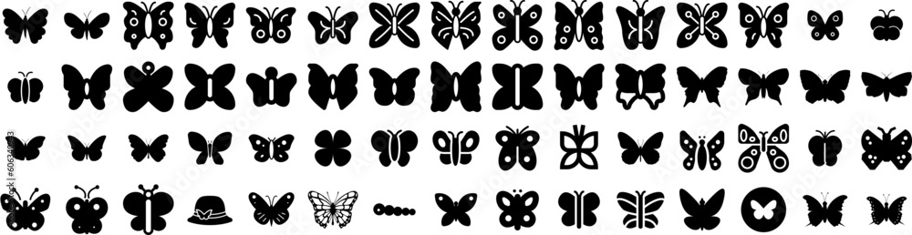 Set Of Butterfly Icons Isolated Silhouette Solid Icon With Spring, Insect, Fly, Design, Butterfly, Summer, Nature Infographic Simple Vector Illustration Logo Set Of Butterfly Icons Isolated Silhouette Solid Icon With Spring, Insect, Fly, Design, Butterfly, Summer, Nature Infographic Simple Vector Illustration Logo