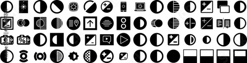 Set Of Contrast Icons Isolated Silhouette Solid Icon With White, Background, Contrast, Vector, Simple, Dark, Design Infographic Simple Vector Illustration Logo