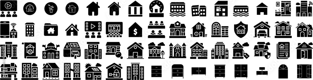 Set Of House Icons Isolated Silhouette Solid Icon With Home, Property, Architecture, Building, Residential, House, Estate Infographic Simple Vector Illustration Logo Set Of House Icons Isolated Silhouette Solid Icon With Home, Property, Architecture, Building, Residential, House, Estate Infographic Simple Vector Illustration Logo