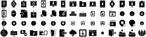 Set Of Import Icons Isolated Silhouette Solid Icon With Import, Container, Freight, Export, Logistic, Transportation, Global Infographic Simple Vector Illustration Logo