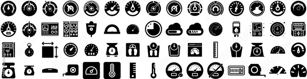 Set Of Meter Icons Isolated Silhouette Solid Icon With Dial, Gauge, Vector, Power, Measure, Meter, Icon Infographic Simple Vector Illustration Logo Set Of Meter Icons Isolated Silhouette Solid Icon With Dial, Gauge, Vector, Power, Measure, Meter, Icon Infographic Simple Vector Illustration Logo