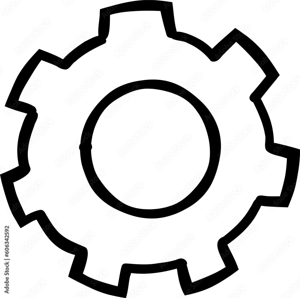 Doodle Gear Wheel Illustration Doodle Gear Wheel Illustration