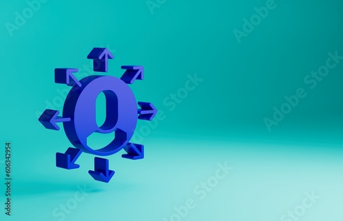 Blue Multitasking manager working icon isolated on blue background. Minimalism concept. 3D render illustration