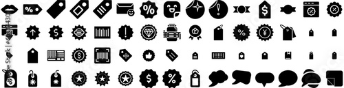 Set Of Sticker Icons Isolated Silhouette Solid Icon With Badge, Set, Vector, Circle, Isolated, Label, Sticker Infographic Simple Vector Illustration Logo