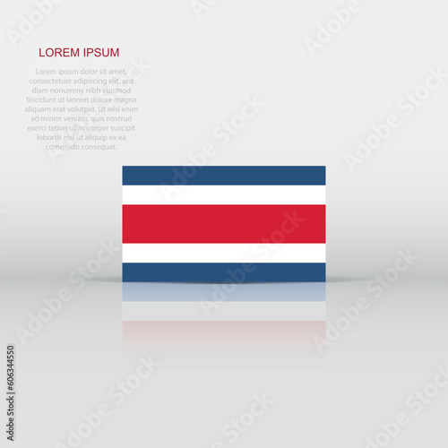 Costa rica flag icon in flat style. National sign vector illustration. Politic business concept.
