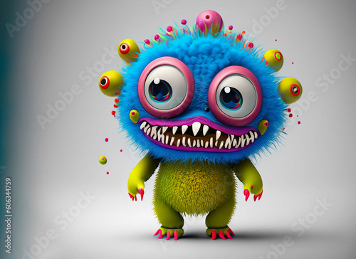 Cartoon Monsters collection. Vector set of cartoon monsters isolated. Design for print, party decoration, t-shirt, illustration, logo, emblem or sticker