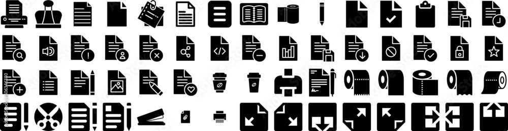 Set Of Paper Icons Isolated Silhouette Solid Icon With Pattern, Background, Paper, Grunge, Blank, Vintage, Texture Infographic Simple Vector Illustration Logo Set Of Paper Icons Isolated Silhouette Solid Icon With Pattern, Background, Paper, Grunge, Blank, Vintage, Texture Infographic Simple Vector Illustration Logo