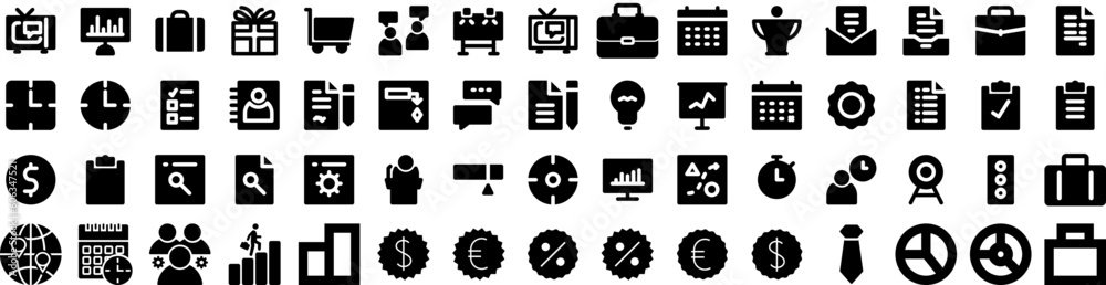 Set Of Business Icons Isolated Silhouette Solid Icon With Technology, Business, Office, Teamwork, Success, Corporate, Communication Infographic Simple Vector Illustration Logo Set Of Business Icons Isolated Silhouette Solid Icon With Technology, Business, Office, Teamwork, Success, Corporate, Communication Infographic Simple Vector Illustration Logo
