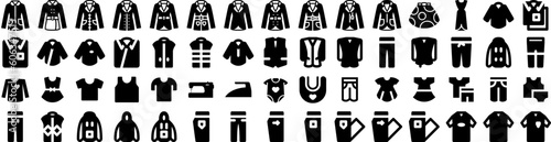Set Of Clothes Icons Isolated Silhouette Solid Icon With Clothing  Clothes  Fashion  Cloth  Style  Fabric  Background Infographic Simple Vector Illustration Logo