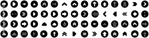 Set Of Arrow Icons Isolated Silhouette Solid Icon With Collection, Sign, Set, Vector, Design, Symbol, Arrow Infographic Simple Vector Illustration Logo